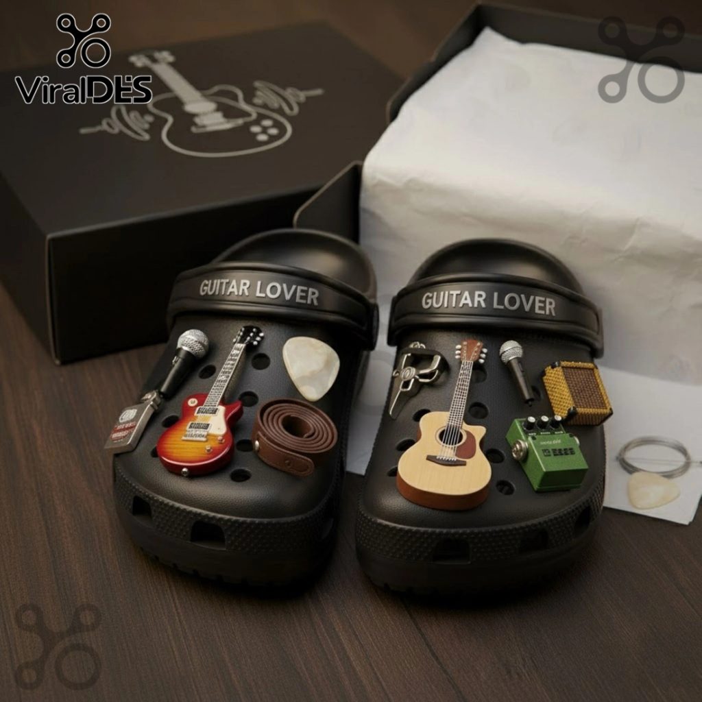 Guitar Lovers Premium Crocs Clogs With Charms