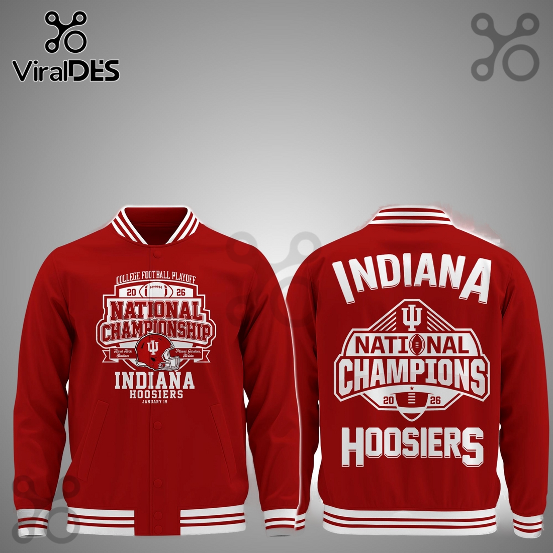 Indiana Hoosiers 2026 National Champions Red Baseball Jacket Indiana Hoosiers 2026 National Champions Red Baseball Jacket