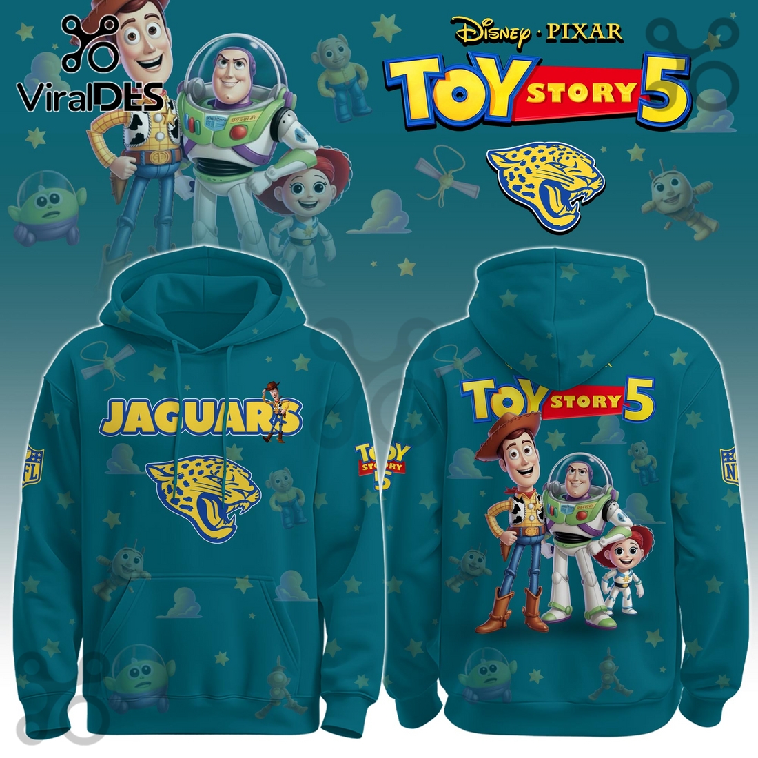 Jacksonville Jaguars NFL x Toy Story 5 Limited Hoodie And Joggers Jacksonville Jaguars NFL x Toy Story 5 Limited Hoodie And Joggers