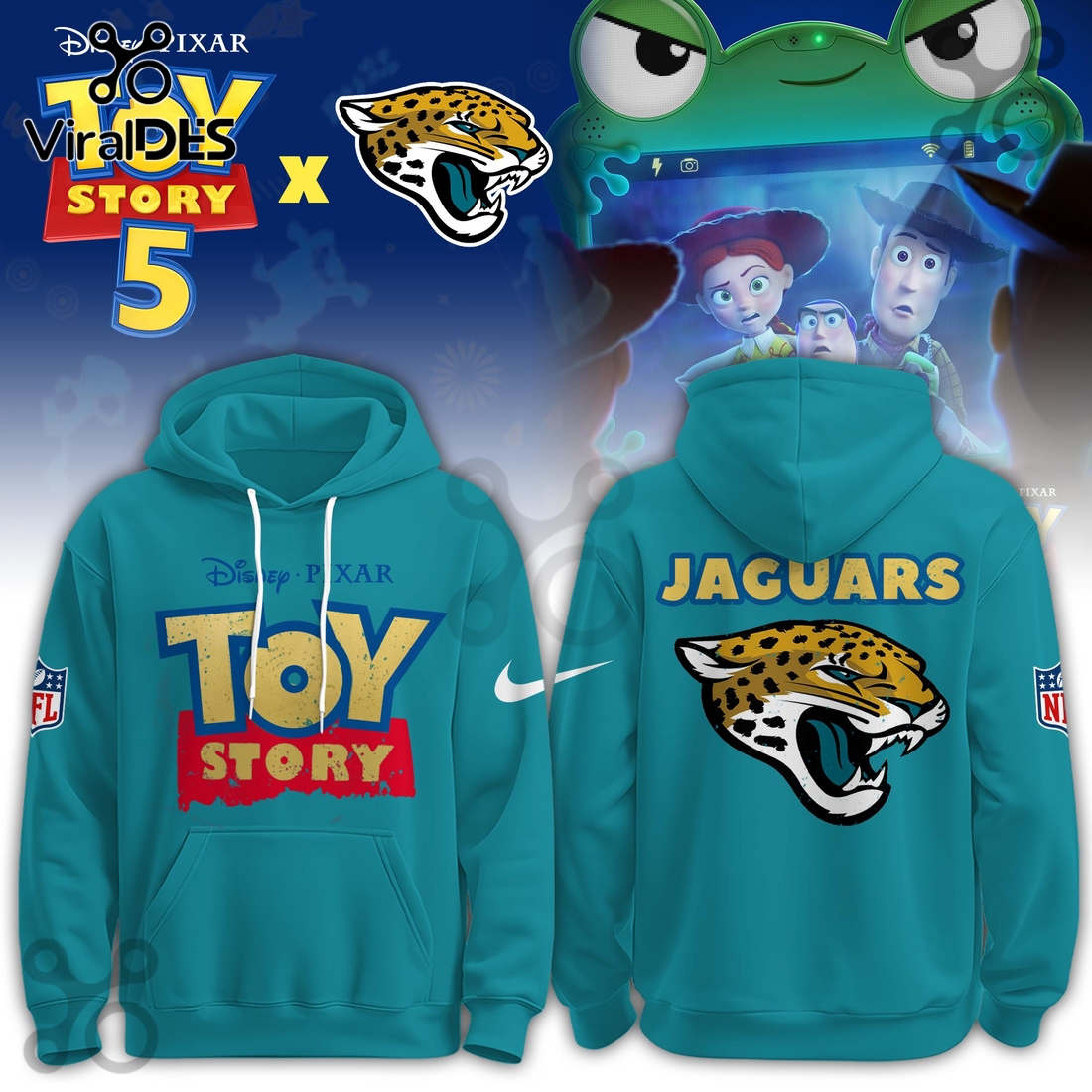Jacksonville Jaguars x Toy Story 5 Limited Edition Hoodie And Joggers Jacksonville Jaguars x Toy Story 5 Limited Edition Hoodie And Joggers