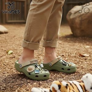 Zoo Keeper Crocs Clogs with fun animal charms. Comfortable & stylish for animal lovers!