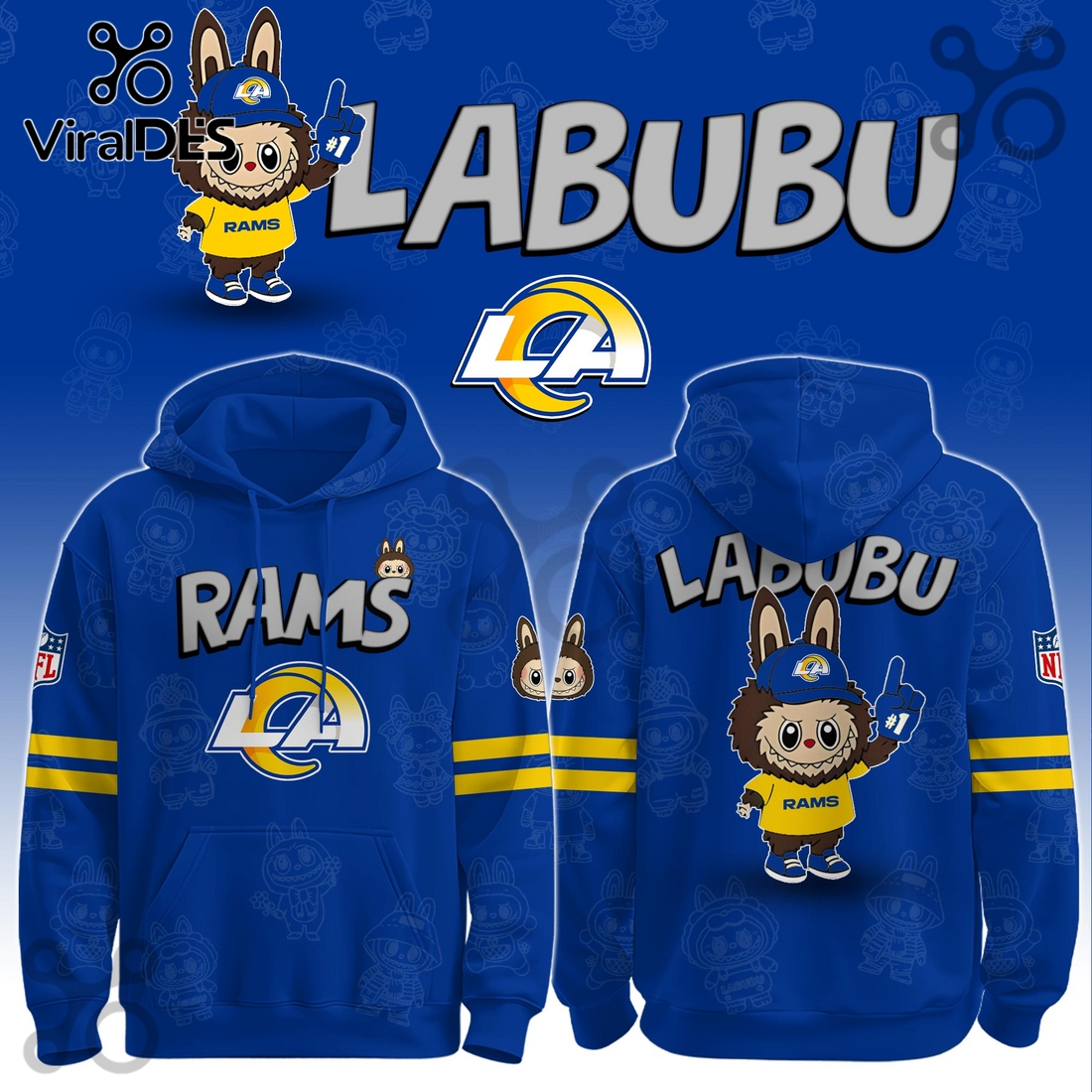 Los Angeles Rams NFL x Labubu Limited Edition Hoodie And Joggers Los Angeles Rams NFL x Labubu Limited Edition Hoodie And Joggers