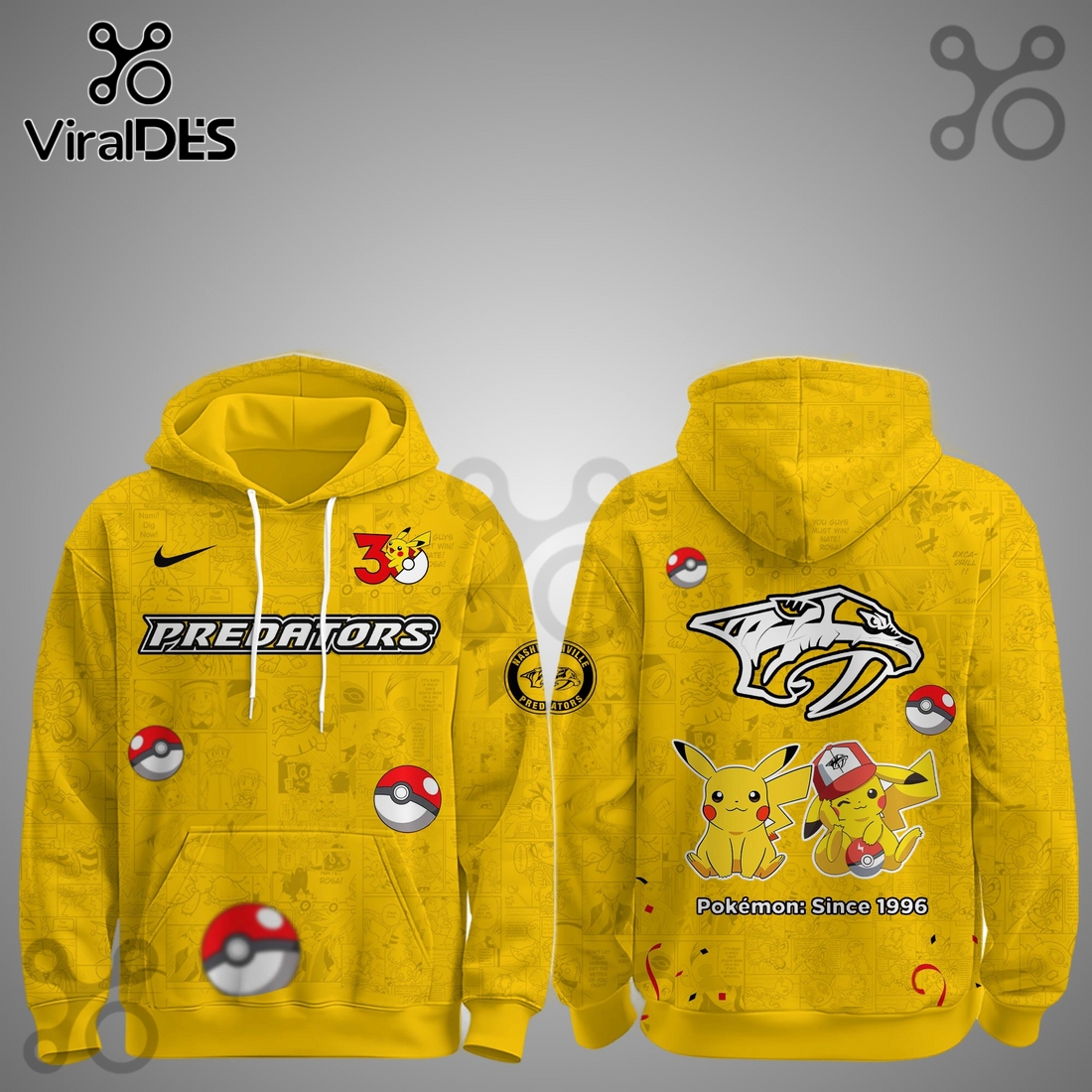 Nashville Predators NHL x Pokemon 30th Anniversary Hoodie And Joggers Nashville Predators NHL x Pokemon 30th Anniversary Hoodie And Joggers