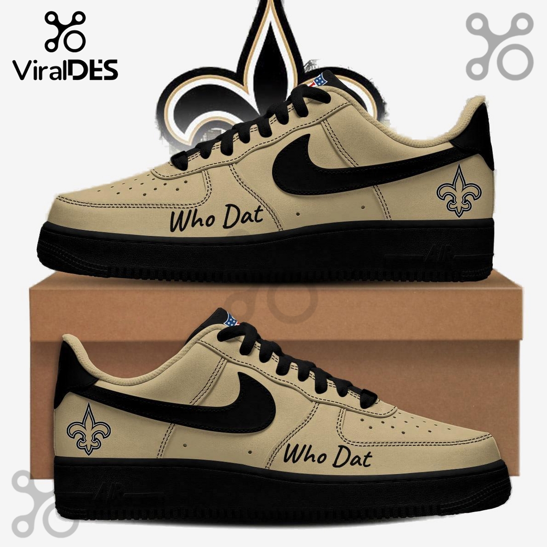 New Orleans Saints NFL Super Bowl 2026 Air Force 1 Sneakers New Orleans Saints NFL Super Bowl 2026 Air Force 1 Sneakers