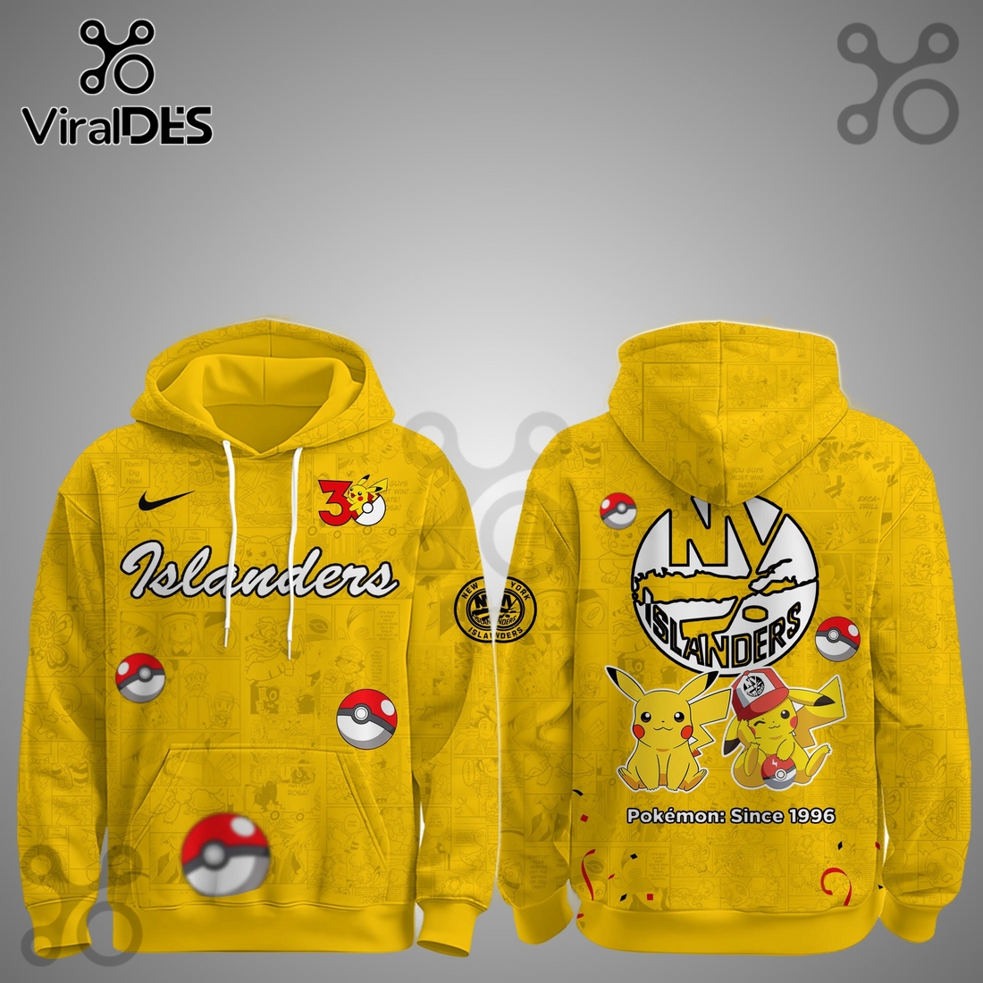 New York Islanders NHL x Pokemon 30th Anniversary Hoodie And Joggers New York Islanders NHL x Pokemon 30th Anniversary Hoodie And Joggers