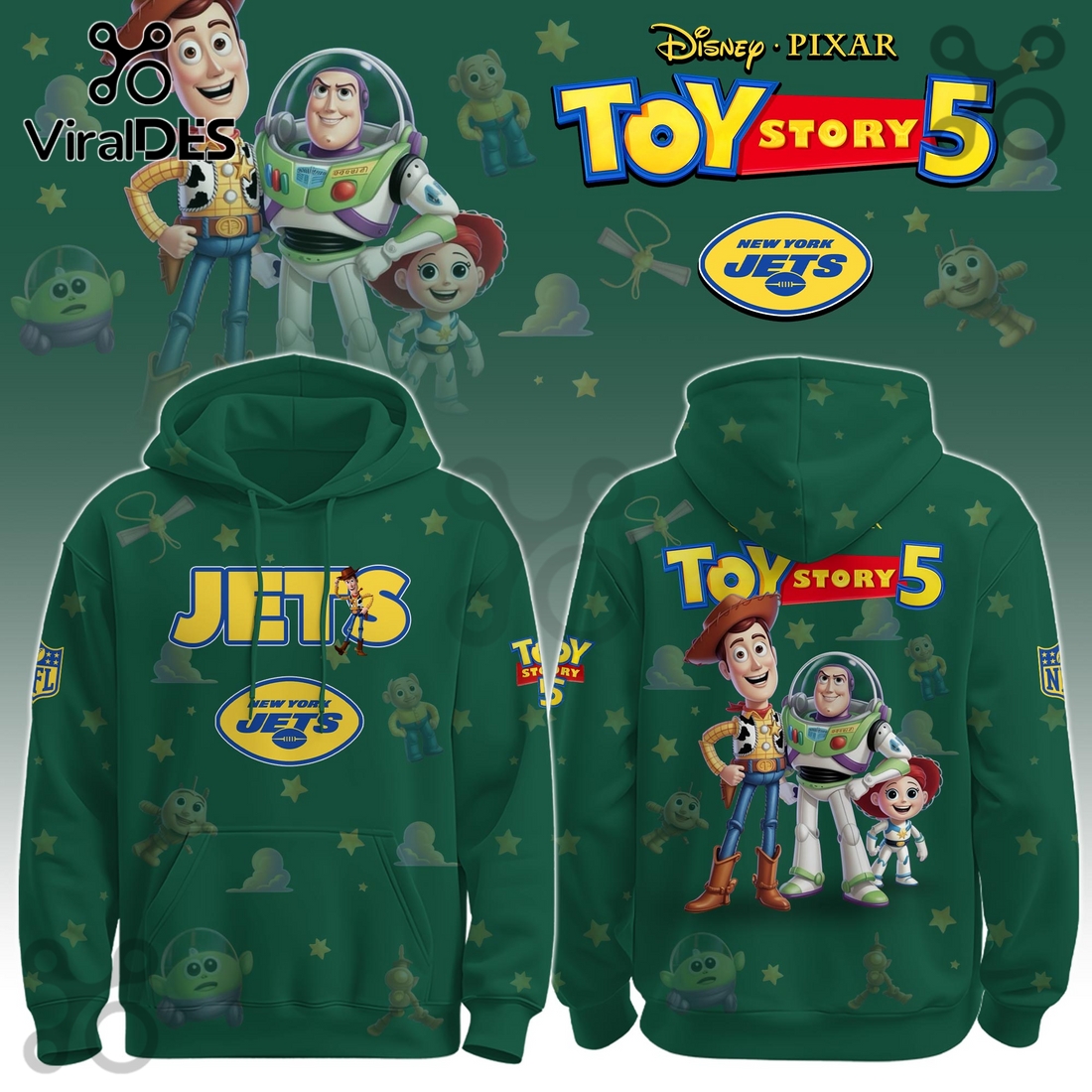 NY Jets NFL x Toy Story 5 Limited Hoodie And Joggers NY Jets NFL x Toy Story 5 Limited Hoodie And Joggers