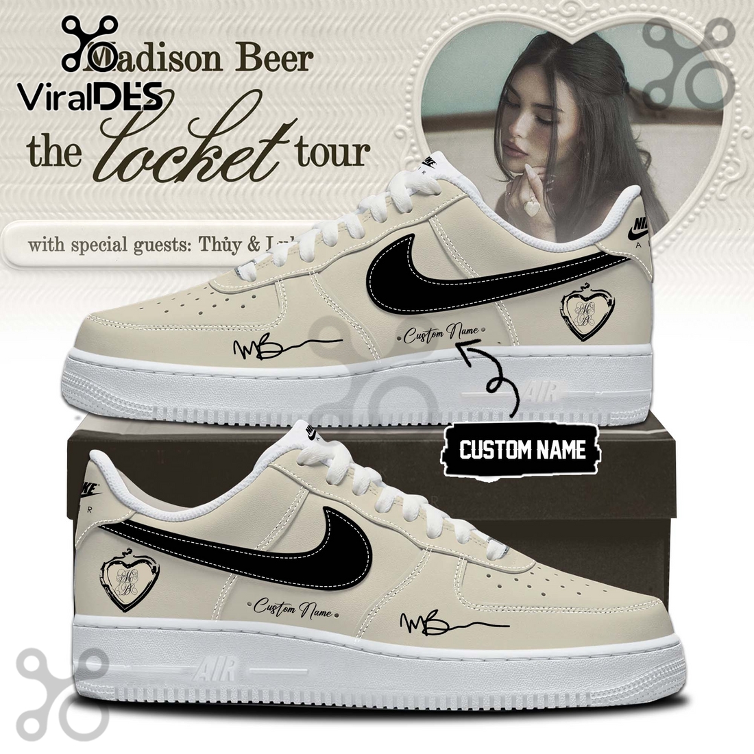 Personalized Madison Beer The Locket Tour Air Force 1 Sneakers Personalized Madison Beer The Locket Tour Air Force 1 Sneakers