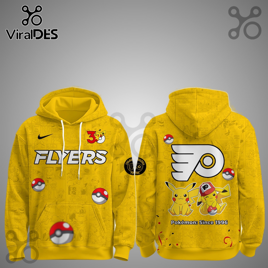 Philadelphia Flyers NHL x Pokemon 30th Anniversary Hoodie And Joggers Philadelphia Flyers NHL x Pokemon 30th Anniversary Hoodie And Joggers