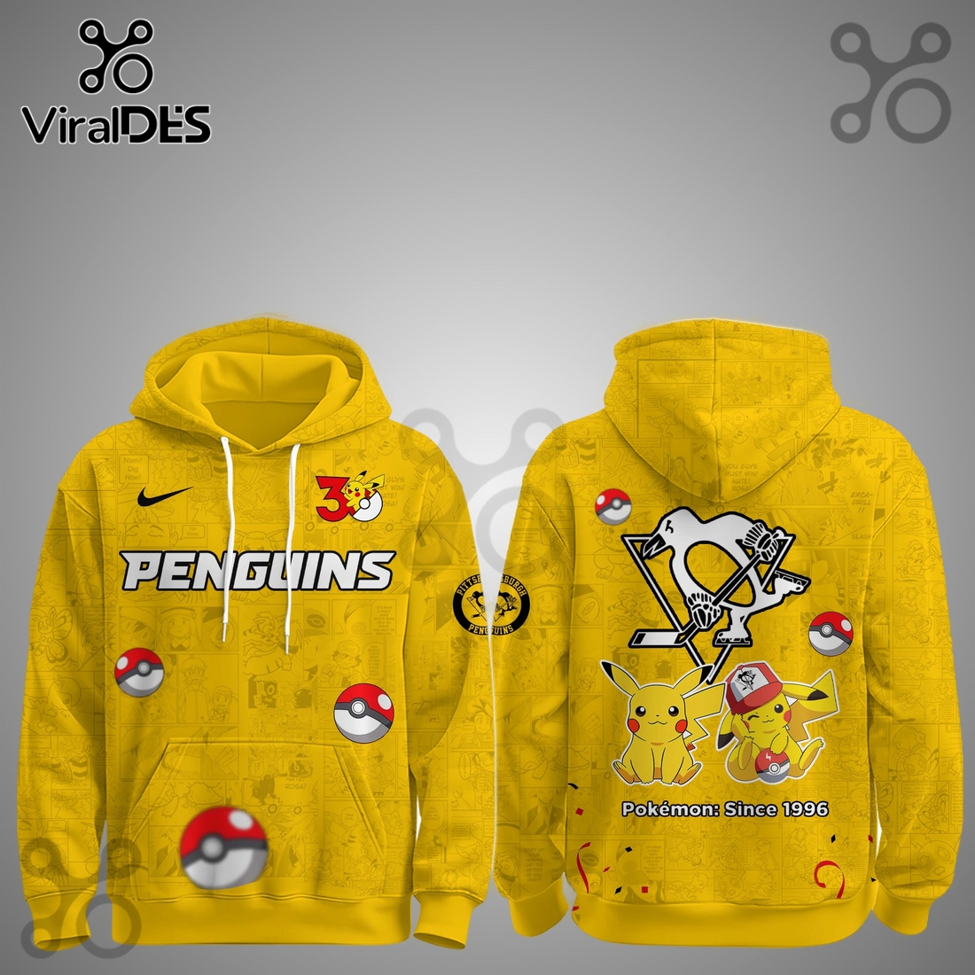 Pittsburgh Penguins NHL x Pokemon 30th Anniversary Hoodie And Joggers Pittsburgh Penguins NHL x Pokemon 30th Anniversary Hoodie And Joggers