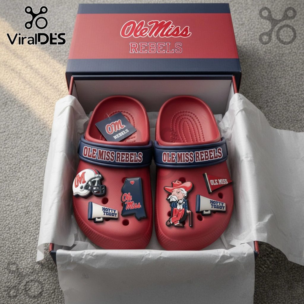 Premium Ole Miss Rebels Crocs With Charms