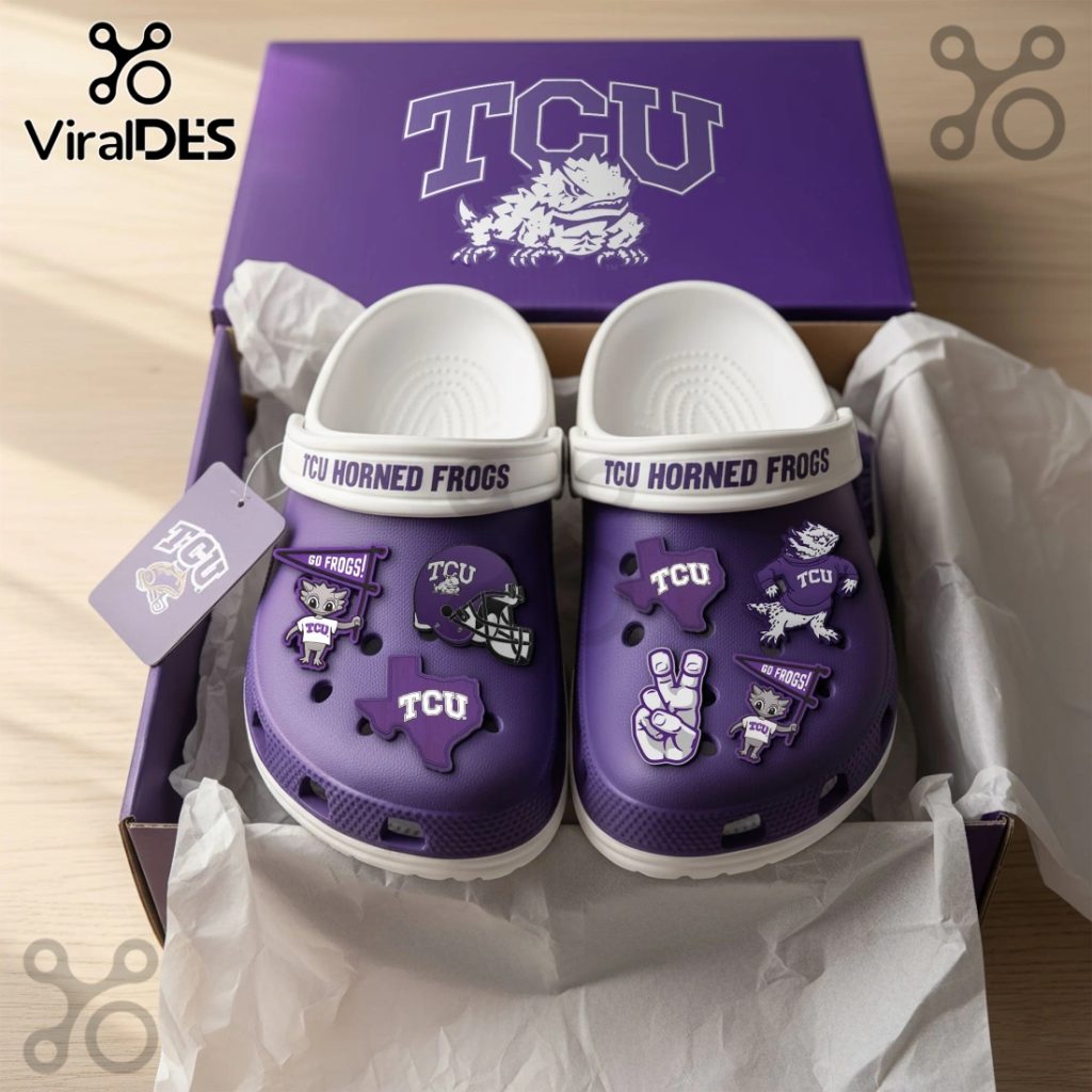 Premium TCU Horned Frogs Crocs With Charms