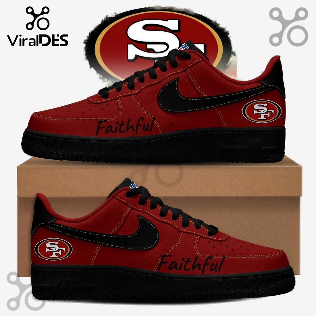 San Francisco 49ers NFL Super Bowl 2026 Air Force 1 Sneakers San Francisco 49ers NFL Super Bowl 2026 Air Force 1 Sneakers