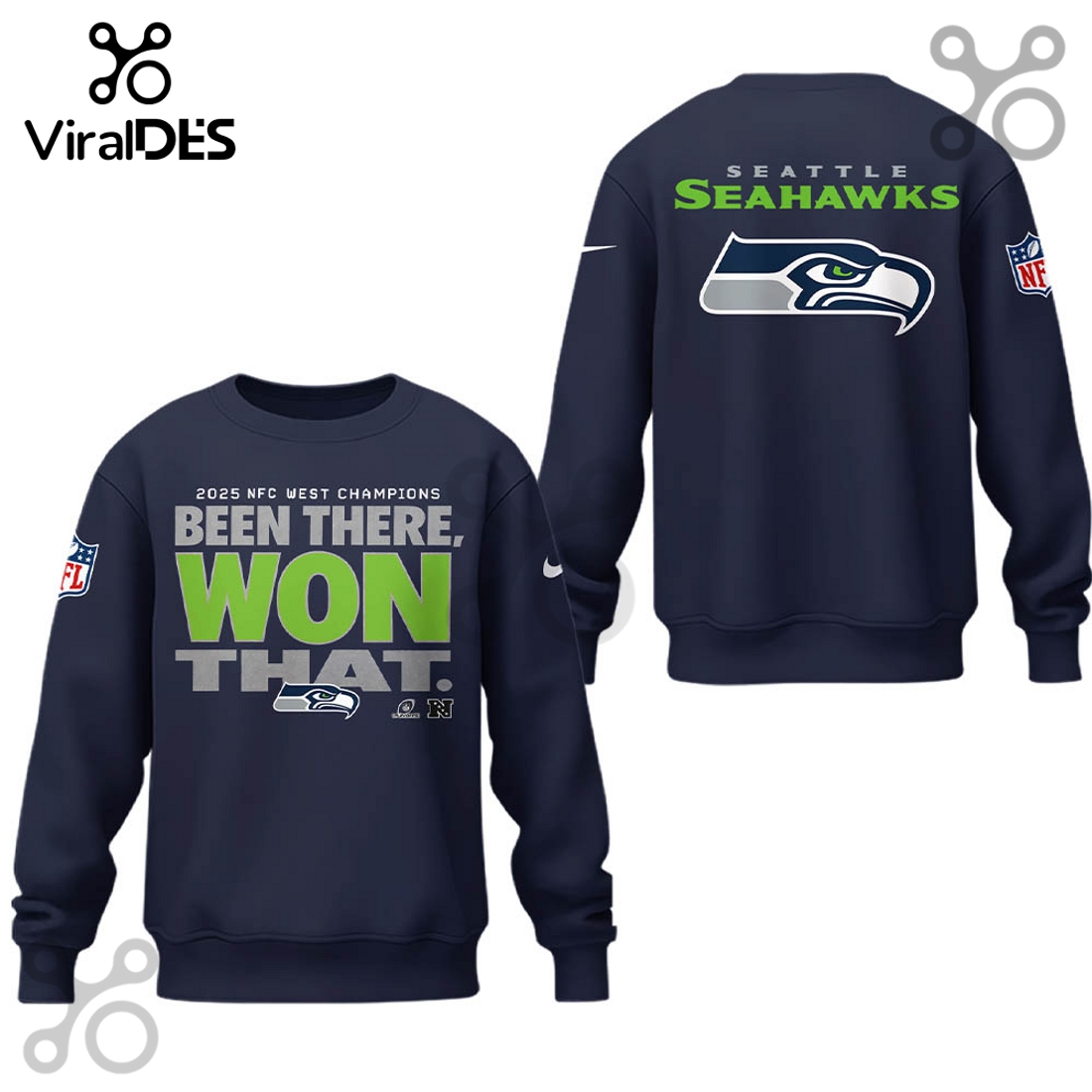Seattle Seahawks NFC West Champions Navy Hoodie Seattle Seahawks NFC West Champions Navy Hoodie