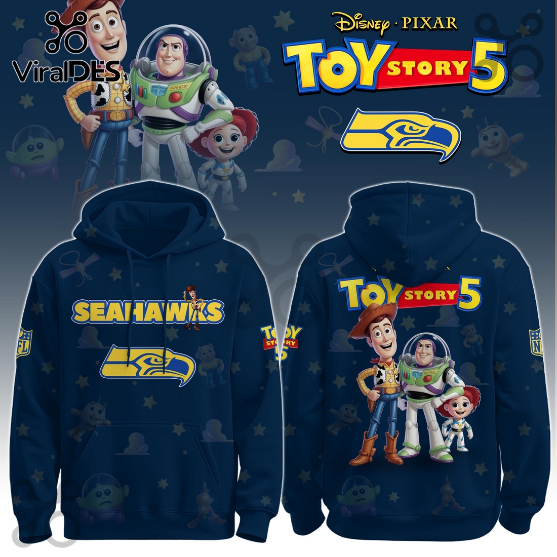 Seattle Seahawks NFL x Toy Story 5 Limited Hoodie And Joggers Seattle Seahawks NFL x Toy Story 5 Limited Hoodie And Joggers