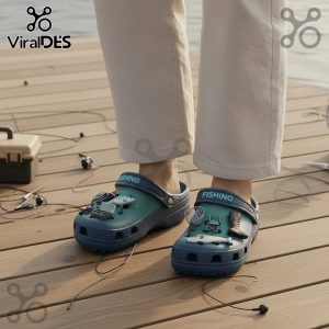 Fishing Crocs Clogs with charms - comfortable & stylish footwear for anglers.
