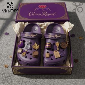 Premium Crown Royal Crocs Clogs With Charms