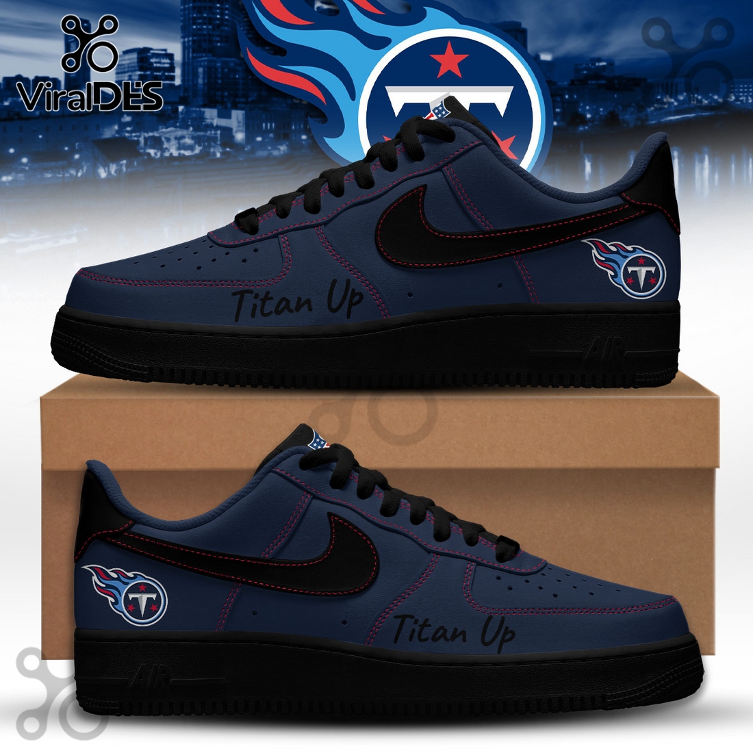 Tennessee Titans NFL Super Bowl 2026 Air Force 1 Sneakers Tennessee Titans NFL Super Bowl 2026 Air Force 1 Sneakers