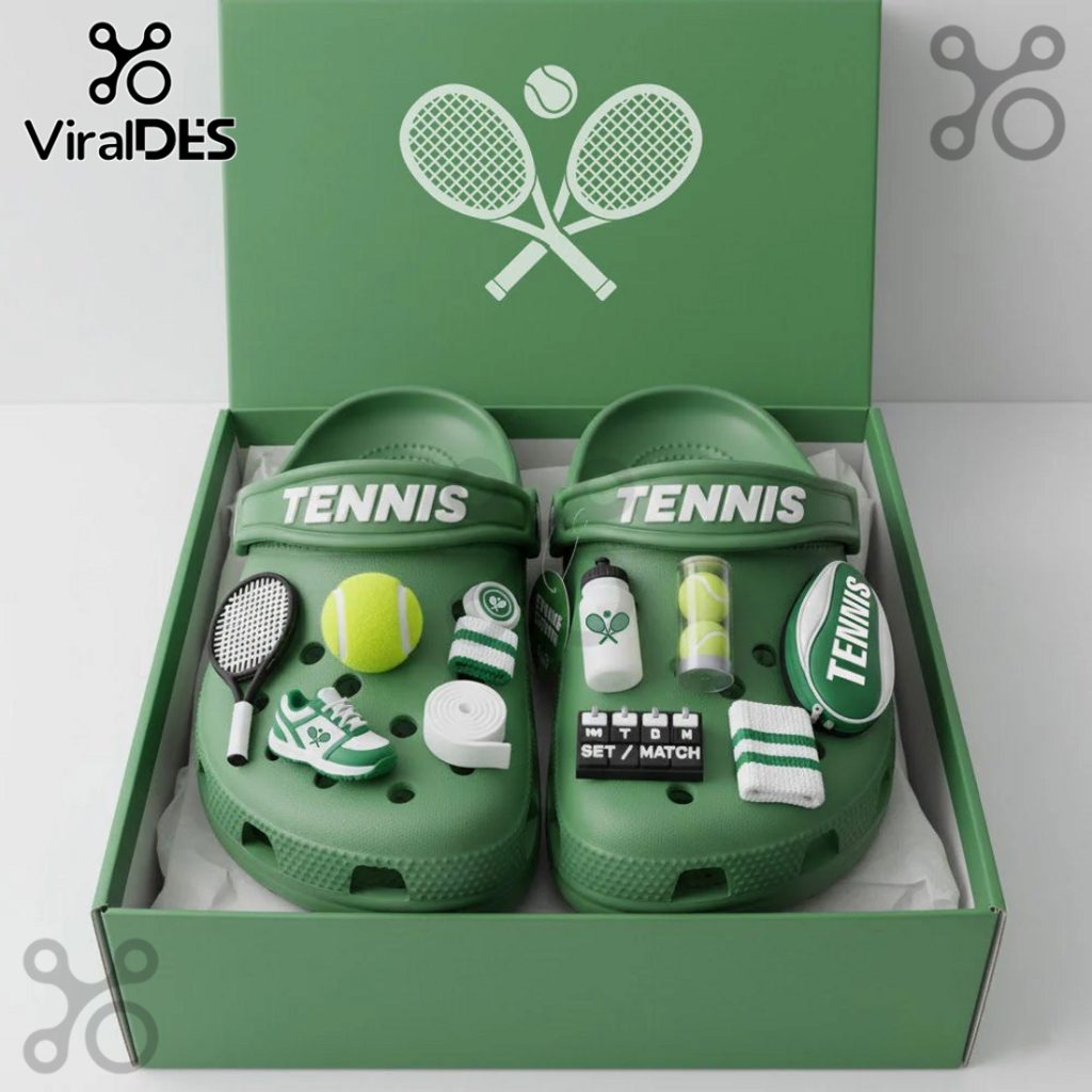 Tennis Premium Crocs Clogs With Charms