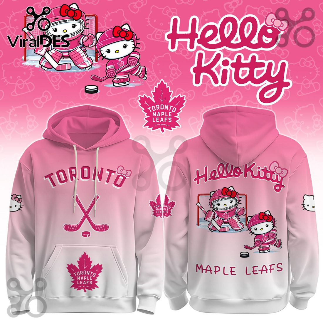 Toronto Maple Leafs NHL x Hello Kitty Hoodie And Joggers Toronto Maple Leafs NHL x Hello Kitty Hoodie And Joggers