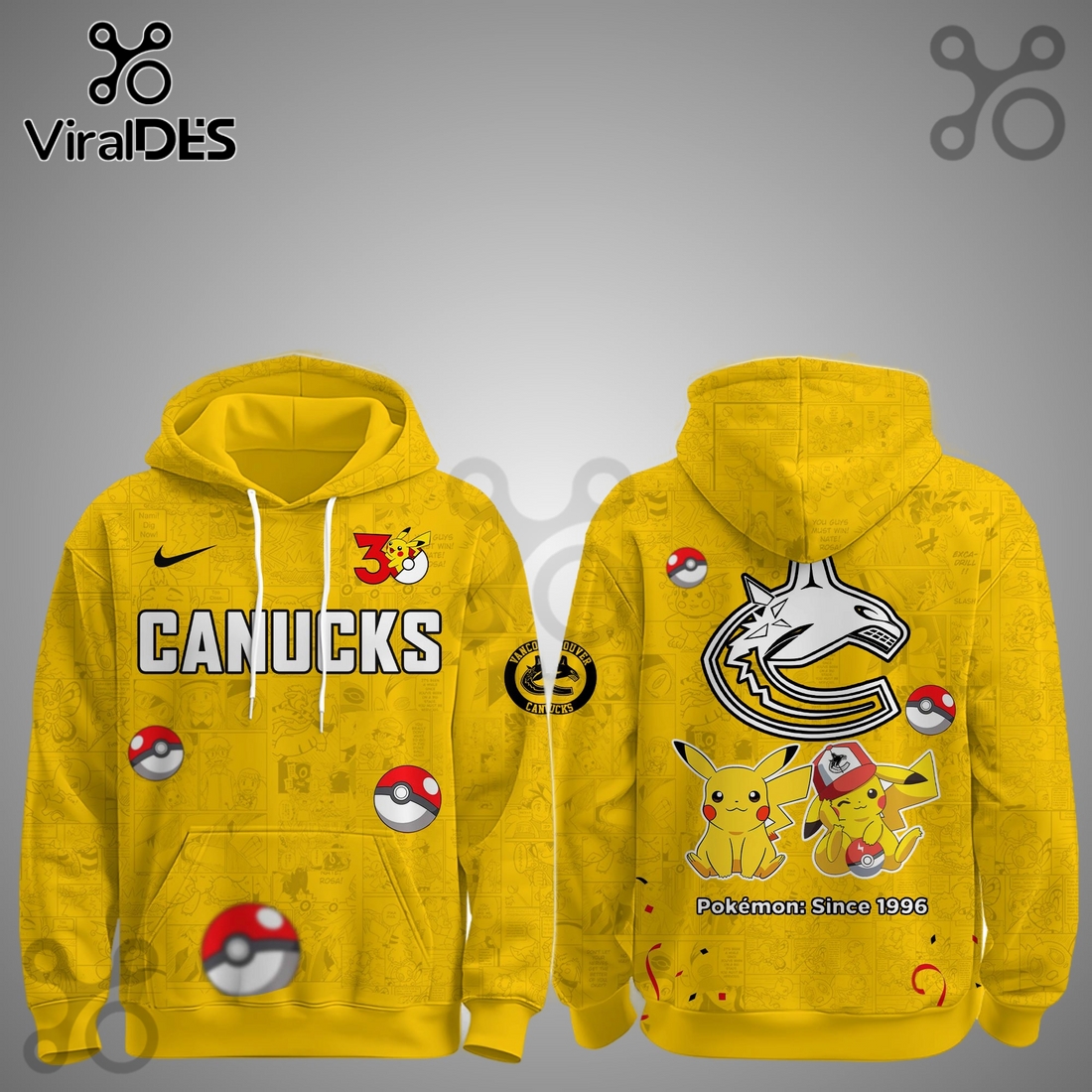 Vancouver Canucks NHL x Pokemon 30th Anniversary Hoodie And Joggers Vancouver Canucks NHL x Pokemon 30th Anniversary Hoodie And Joggers