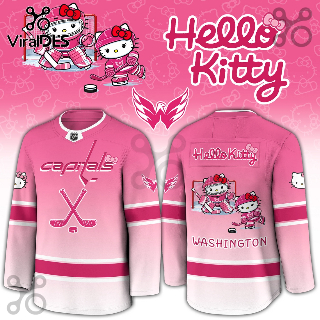 Washington Capitals NHL x Hello Kitty Hockey Jersey Washington Capitals NHL x Hello Kitty Hockey Jersey