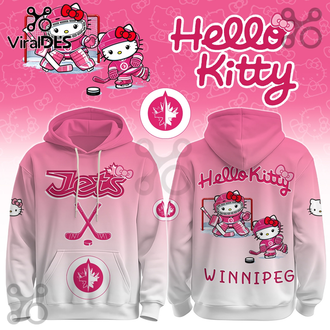 Winnipeg Jets NHL x Hello Kitty Hoodie And Joggers Winnipeg Jets NHL x Hello Kitty Hoodie And Joggers