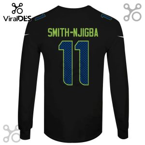 Black long-sleeved shirt with 'SMITH-NJIGBA' and the number '11' on the back, designed with team colors.!