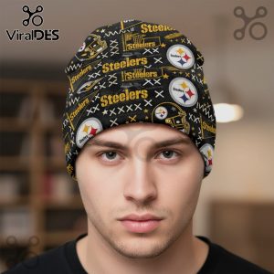 Pittsburgh Steelers Patterned NFL Fan Beanie Hat