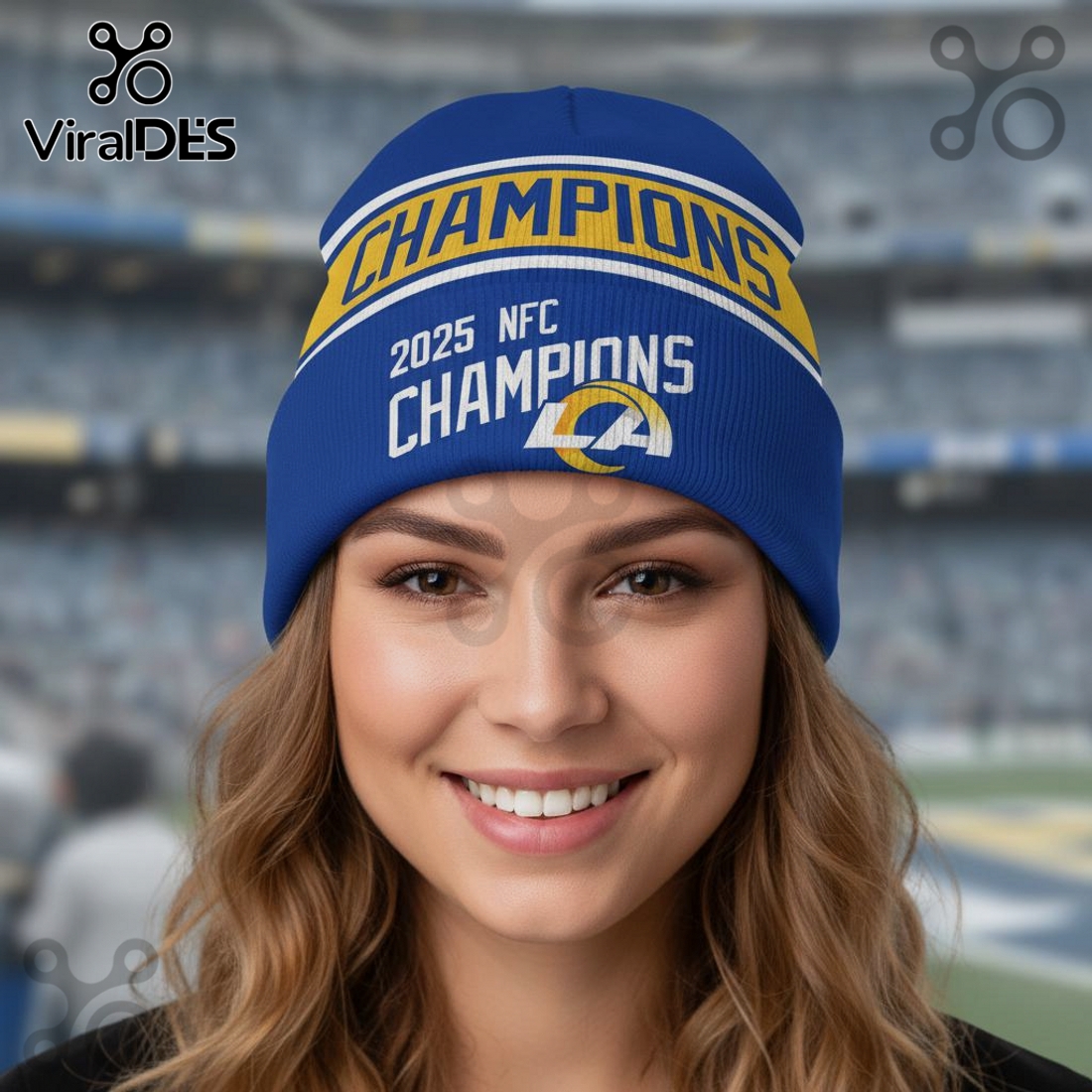 2025 NFC Champions Los Angeles Rams Beanie Hat 2025 NFC Champions Los Angeles Rams Beanie Hat