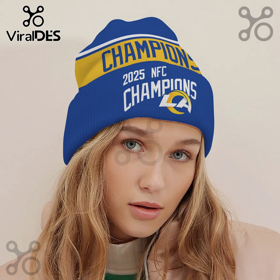 2025 NFC Champions Los Angeles Rams Beanie Hat 2025 NFC Champions Los Angeles Rams Beanie Hat