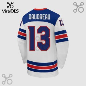 A hockey jersey with the name GAUDREAU and the number 13 on the back.!