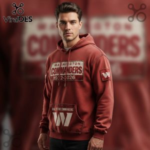 Burgundy hoodie with 'Washington Commanders 1932-2026' and a 'W' design.!