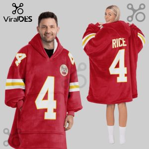 Rashee Rice 4 Kansas City Chiefs NFL Player Blanket Hoodie