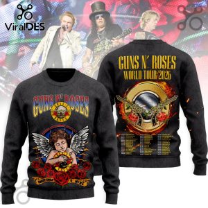 Guns N' Roses 2026 World Tour 3D T-Shirt. Rock on with Axl, Slash & Duff! Awesome concert tee for fans.