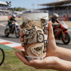 Motocross Personalized 3D Design, Off Road Motorcycle Lover Engraved Tumbler