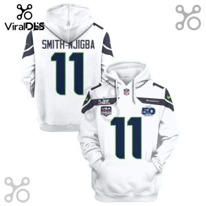 Seattle Seahawks Smith-Njigba 11 Super Bowl LVIII 58th Anniversary 3D Pullover Hoodie