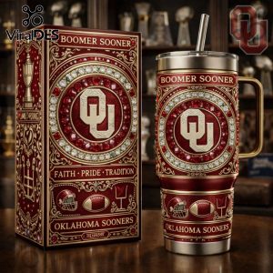 Oklahoma Sooners Boomer NCAA Football Luxury Rhinestone Insulated Tumbler