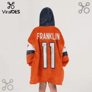 Orange hooded blanket with 'FRANKLIN' and the number '11' in white, designed like a sports jersey.!