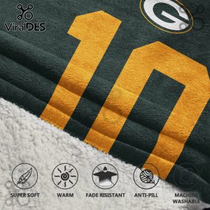 Green Bay Packers blanket with the number 12 and the team logo.!