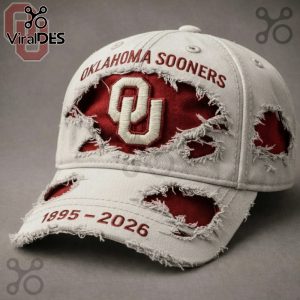 Oklahoma Sooners 1895-2026 Distressed Graphic Baseball Cap