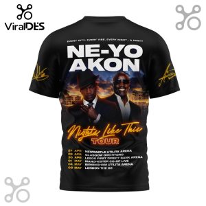 NE-YO & AKON 2026 Tour T-Shirt - Nights Like This 3D Design