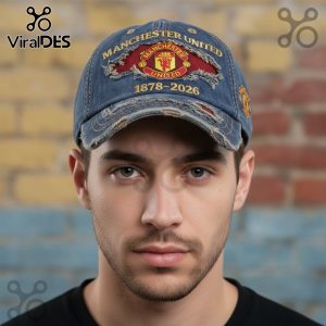 Manchester United Distressed Denim Vintage 1878-2026 Baseball Cap