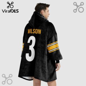 Black hooded blanket featuring 