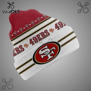 San Francisco 49ers beanie hat with team logo and colors.!