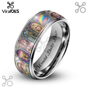 Dolly Parton Limited Edition Silver Tungsten Ring - sparkling silver band with intricate design, a must-have for Dolly fans.