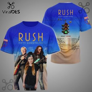 Rush Fifty Something 2027 Tour Shirt features band members, tour dates, and traffic light design.!