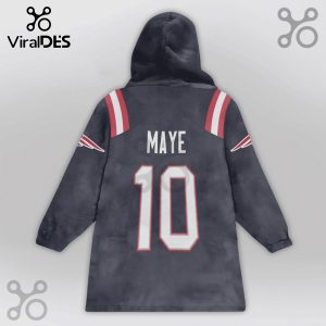 Hooded blanket featuring a football jersey design with the name MAYE and number 10 on the back.!