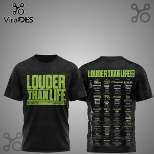 Louder Than Life 2026 Lineup T-shirt with band names like Iron Maiden, Tool, and Gojira.!