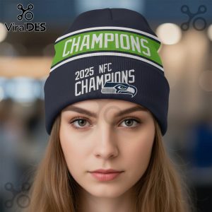 Seattle Seahawks 2025 NFC Champions Knit Beanie Hat