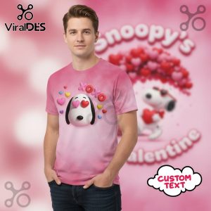 XOXO Snoopy’s Custom Name 3D T-Shirt